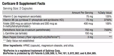 Corticare B Supplement Facts; Revolution Supplement