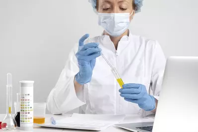 doctor doing lab test