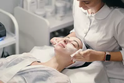 woman getting a facial