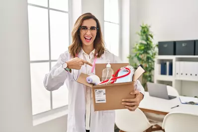 female doctor with medical supplies